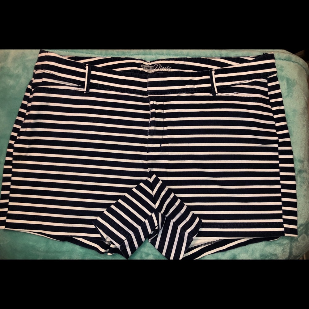 “Old Navy” Pixie Navy and White Striped Shorts